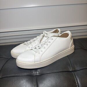 Thousand Fell Lace Up Vegan Leather Sneakers, Women's 9 (White/White)